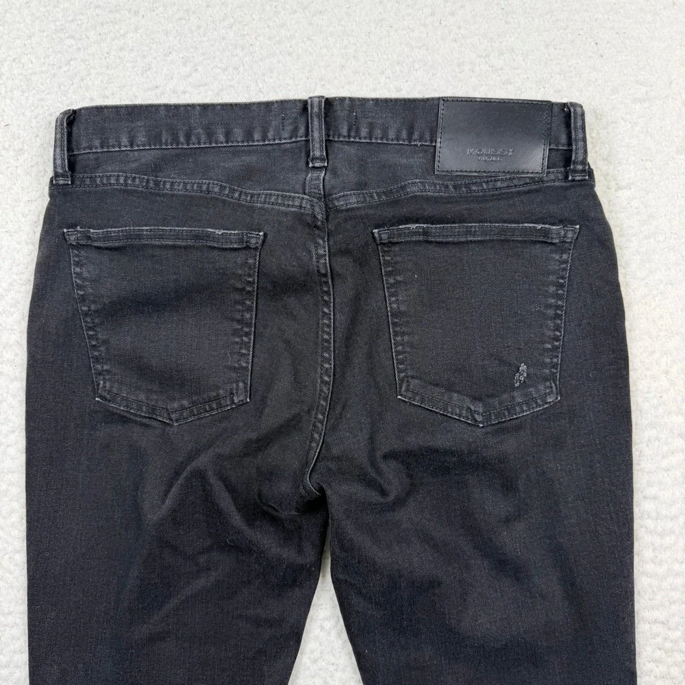 Moussy Vintage Ithan Jeans Women‎ 27 Black Distressed Skinny Japan Split Hem